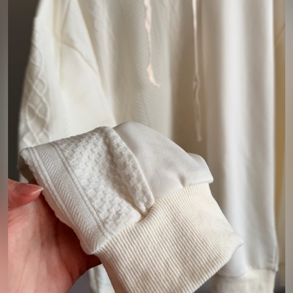 Menace Cream Textured Hoodie – Cable Knit Style Panel – Cozy Streetwear - Picture 5 of 8